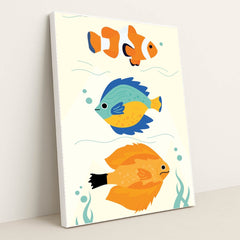 Couple of Fish in Water by Ayush Kumar - White Frame Stretchiez