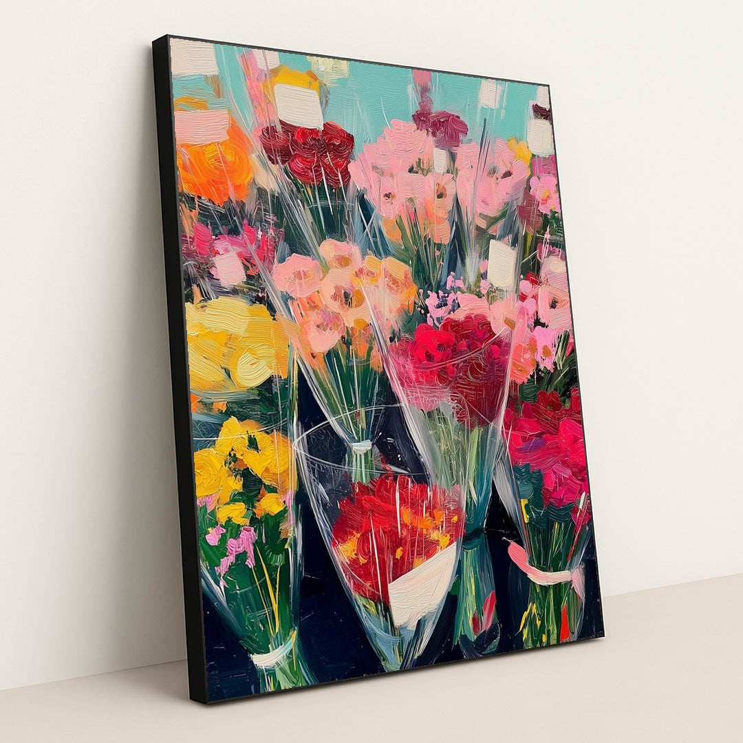 Floral Array by Lila Thorne - Black Frame Stretchiez