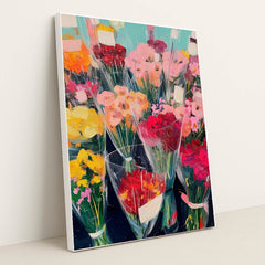 Floral Array by Lila Thorne - White Frame Stretchiez