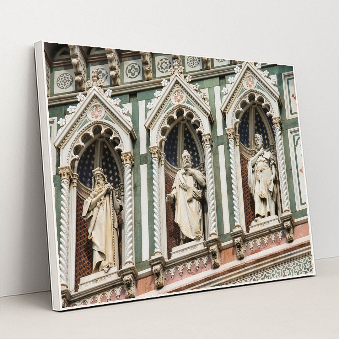 Architectural Splendor of Florence's Duomo Facade by Anonymous - White Frame Stretchiez