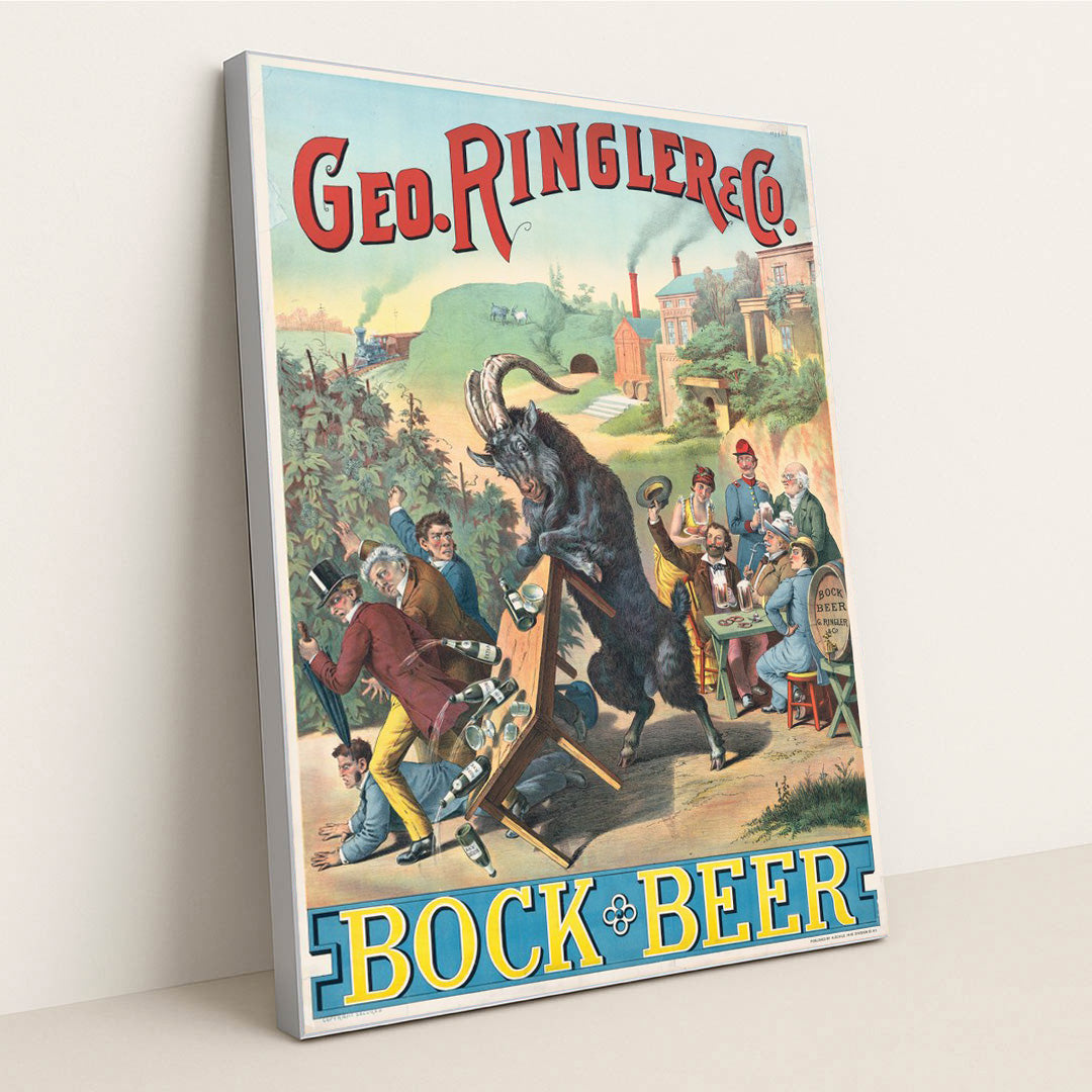 Geo. Ringler & Co., Bock Beer (1886) by Henry Jerome Schile - Silver Frame Stretchiez