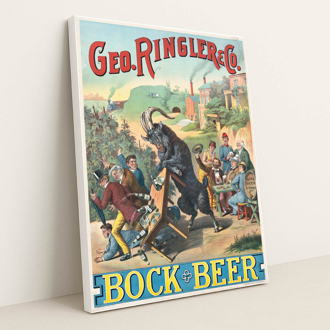 Geo. Ringler & Co., Bock Beer (1886) by Henry Jerome Schile - White Frame Stretchiez