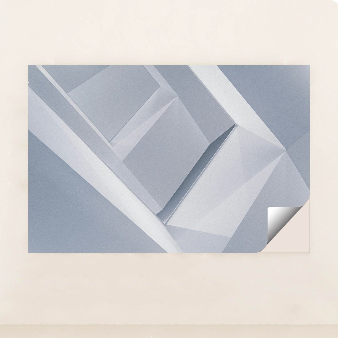 Geometric Serenity in Blue and Grey by David Yu - Peeliez