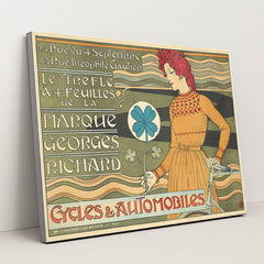 Marque Georges Richard, Cycles & Automobiles (1899) by Eugène Grasset - Silver Frame Stretchiez