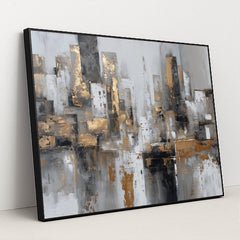 Gilded Horizons by Damian Chan - Black Frame Stretchiez