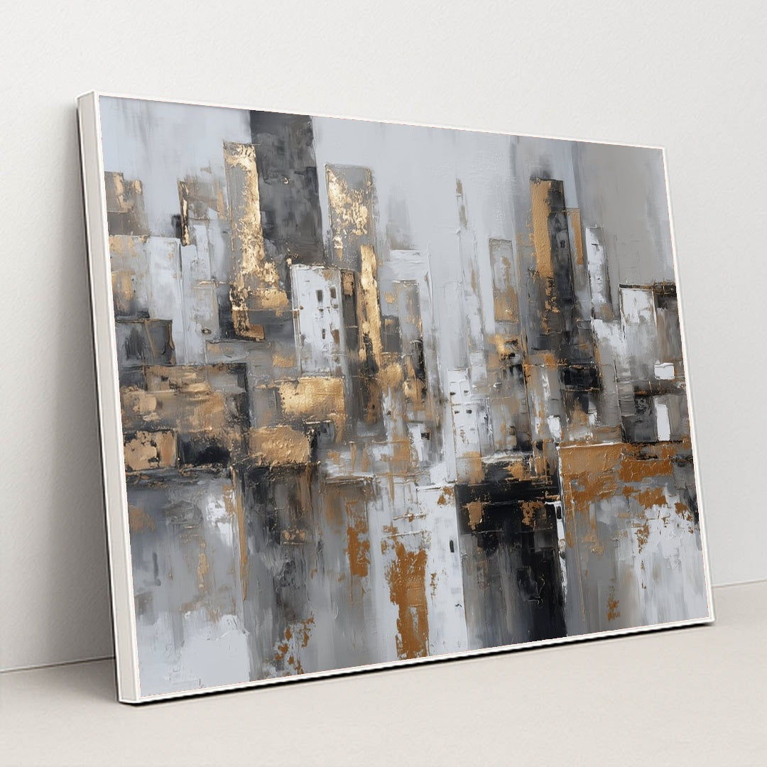 Gilded Horizons by Damian Chan - White Frame Stretchiez