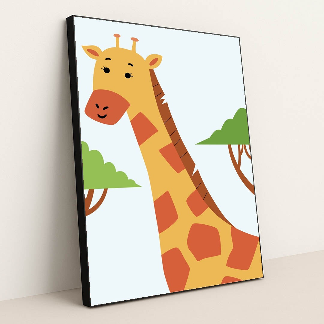 Giraffe in a Forest by Zulfahmi Al Ridhawi - Black Frame Stretchiez
