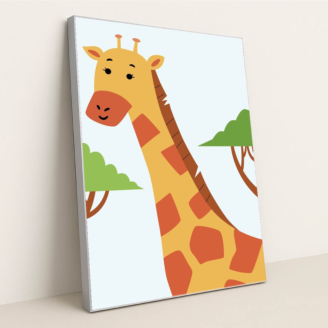 Giraffe in a Forest by Zulfahmi Al Ridhawi - Silver Frame Stretchiez