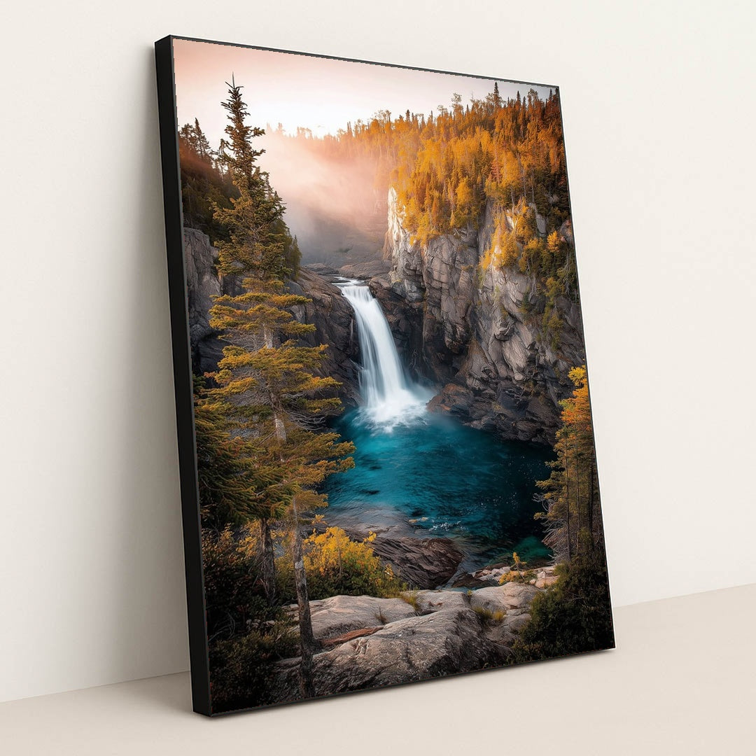 Golden Cascade by Tara Phillips - Black Frame Stretchiez