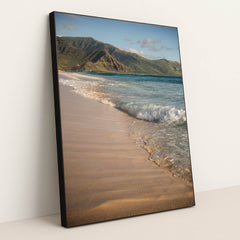 Golden Coastline Waves by Tasha Marie - Black Frame Stretchiez