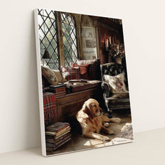 Golden Hour in the Library by Jessica A - White Frame Stretchiez
