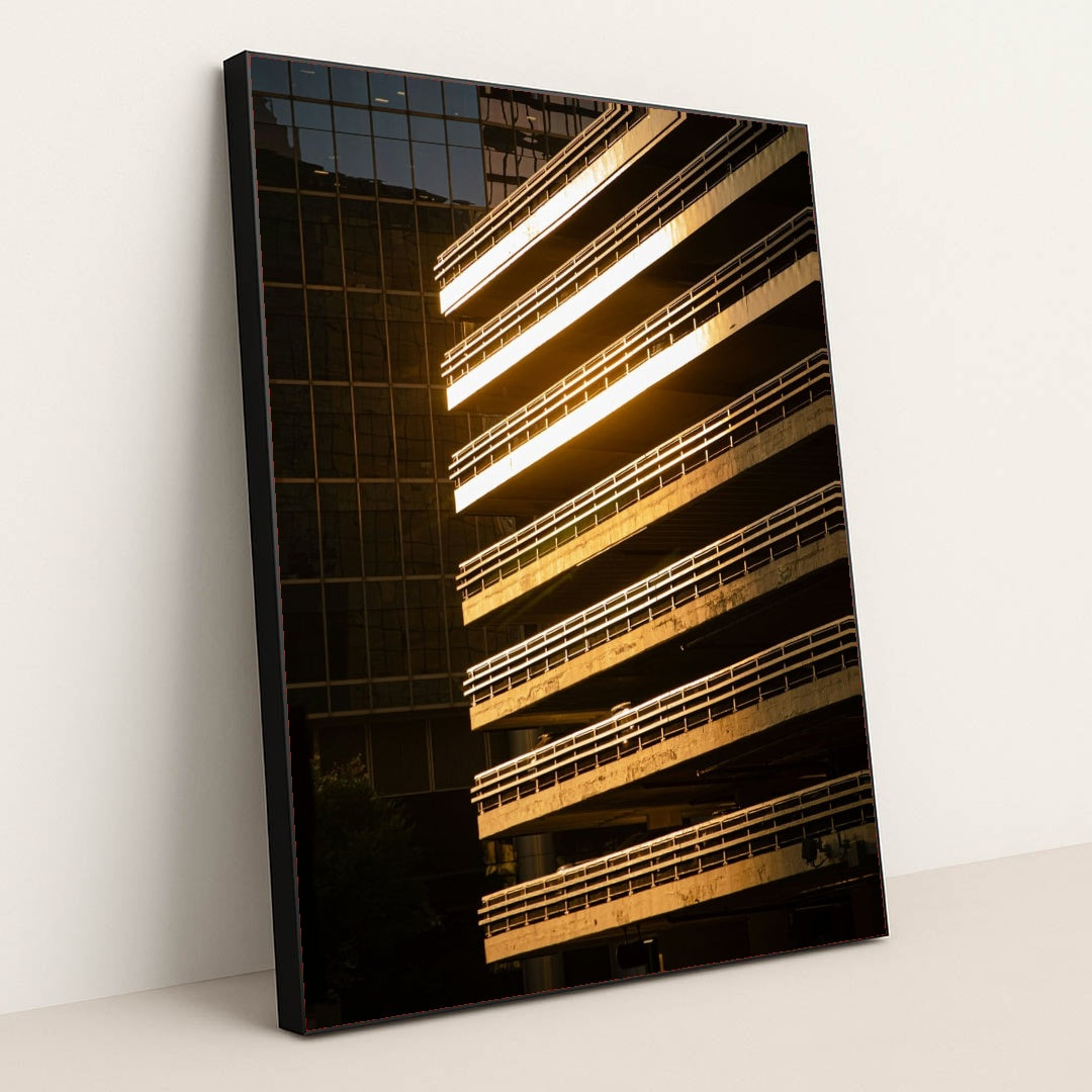 Golden Urban Layers by Dmytro Yarish - Black Frame Stretchiez