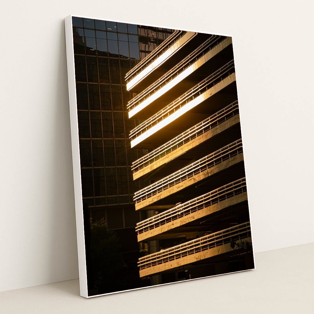 Golden Urban Layers by Dmytro Yarish - White Frame Stretchiez