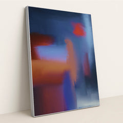 Vivid Gradient in Blue, Red, and Orange Hues by Steve Johnson - Silver Frame Stretchiez
