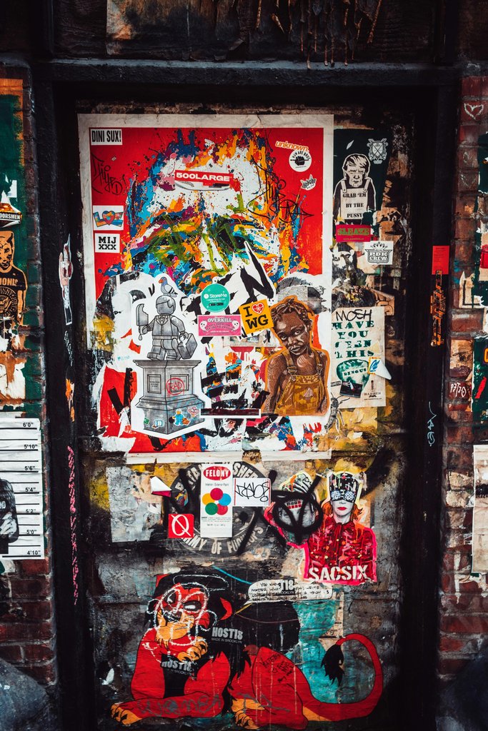 Teun Swagerman - Red white and blue abstract painting photo