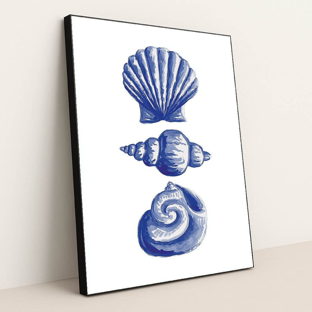 Grandmillennial Seashells by Lila Thorne - Black Frame Stretchiez