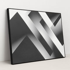 Grayscale Geometric Minimalism by Edward Jenner - Black Frame Stretchiez