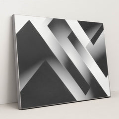 Grayscale Geometric Minimalism by Edward Jenner - Silver Frame Stretchiez