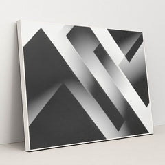 Grayscale Geometric Minimalism by Edward Jenner - White Frame Stretchiez