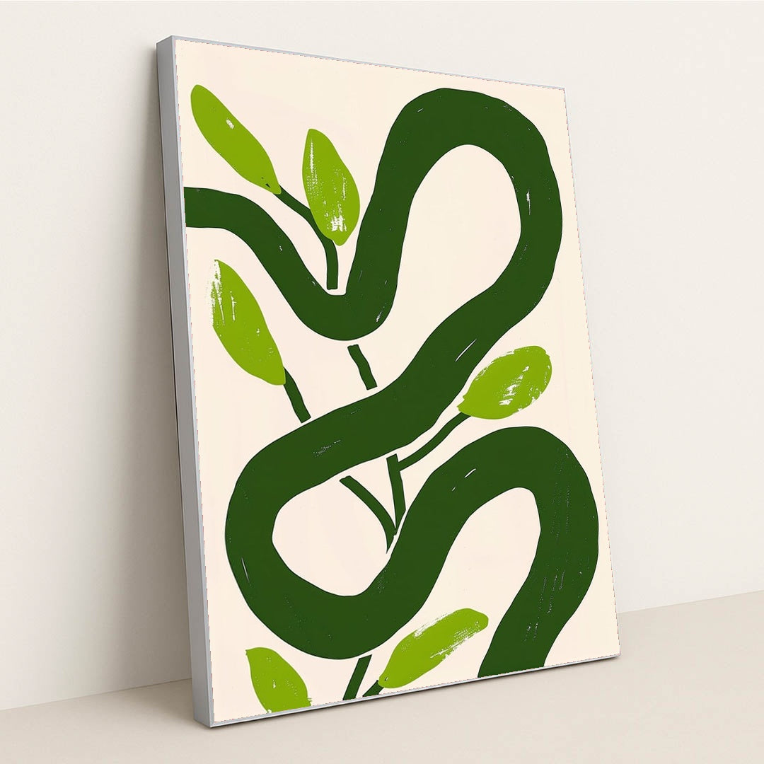 Green Line Study I by Wall Gusto™ - Silver Frame Stretchiez