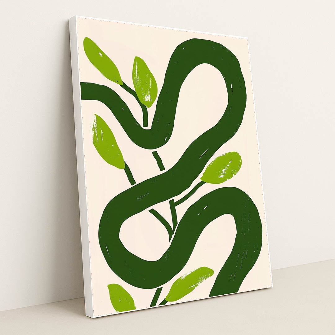 Green Line Study I by Wall Gusto™ - White Frame Stretchiez