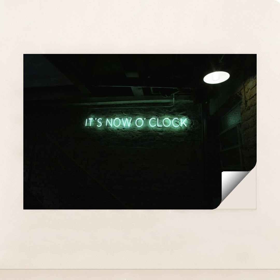 It's Now O' Clock Neon Sign by Freitas Junior - Peeliez