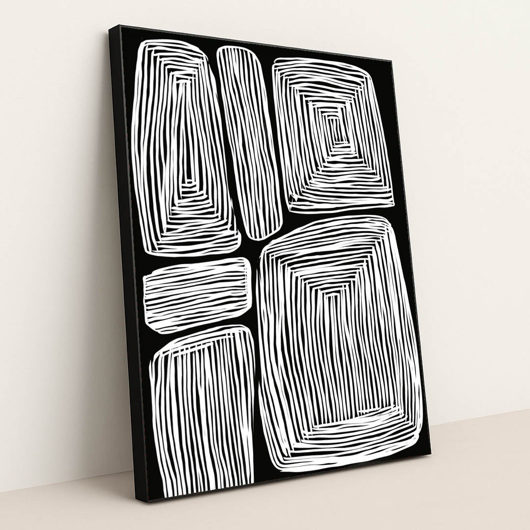 Grid Memory I by Wall Gusto™ - Black Frame Stretchiez
