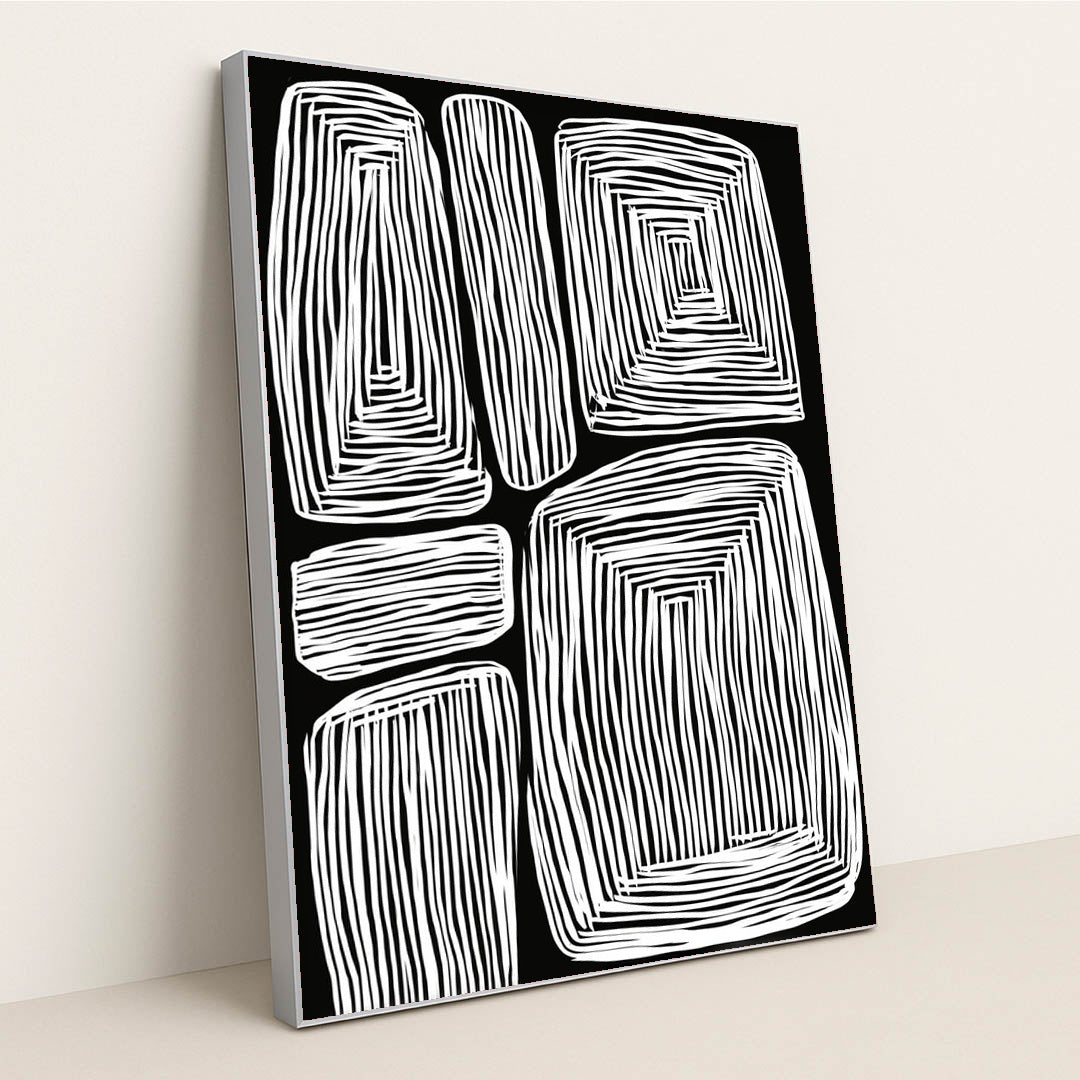 Grid Memory I by Wall Gusto™ - Silver Frame Stretchiez