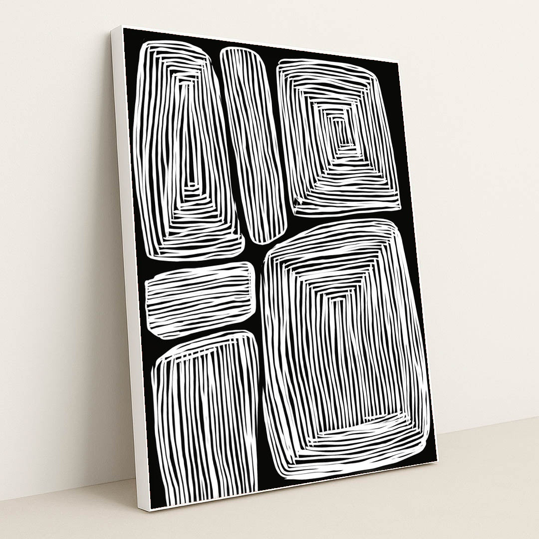 Grid Memory I by Wall Gusto™ - White Frame Stretchiez
