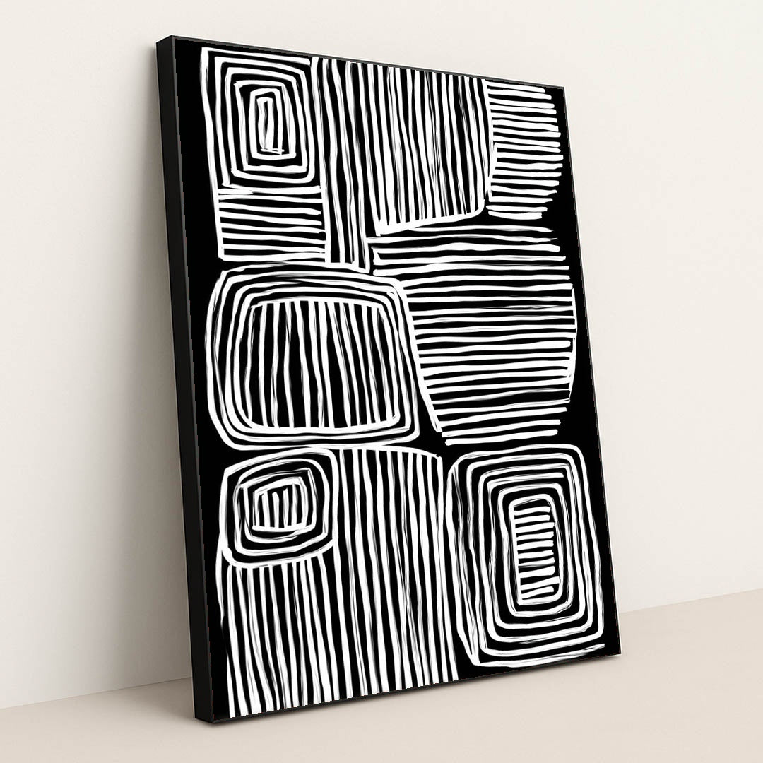 Grid Memory II by Wall Gusto™ - Black Frame Stretchiez
