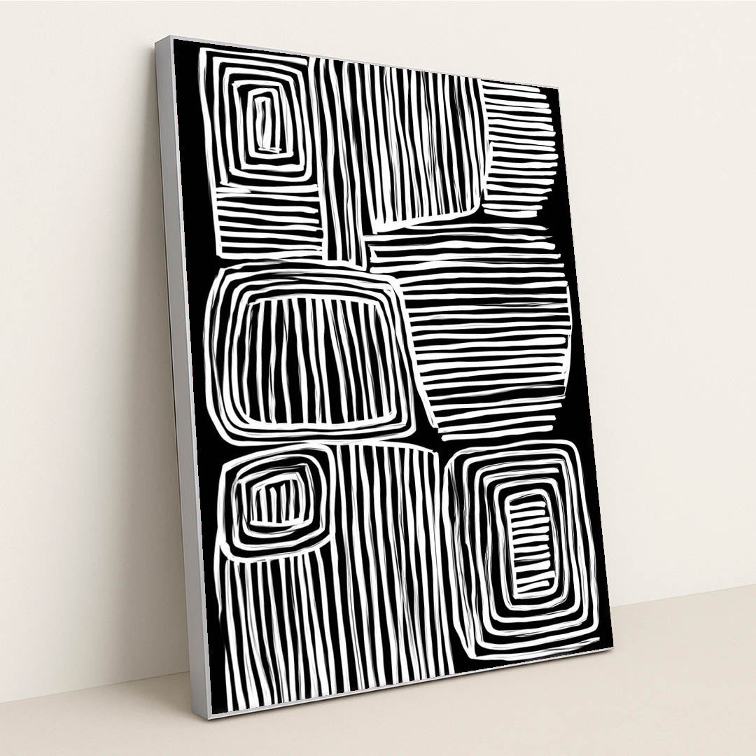 Grid Memory II by Wall Gusto™ - Silver Frame Stretchiez