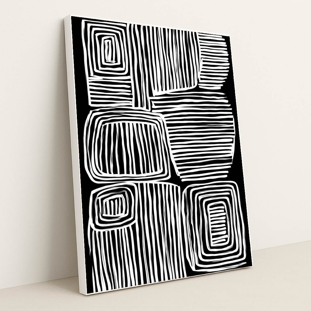 Grid Memory II by Wall Gusto™ - White Frame Stretchiez