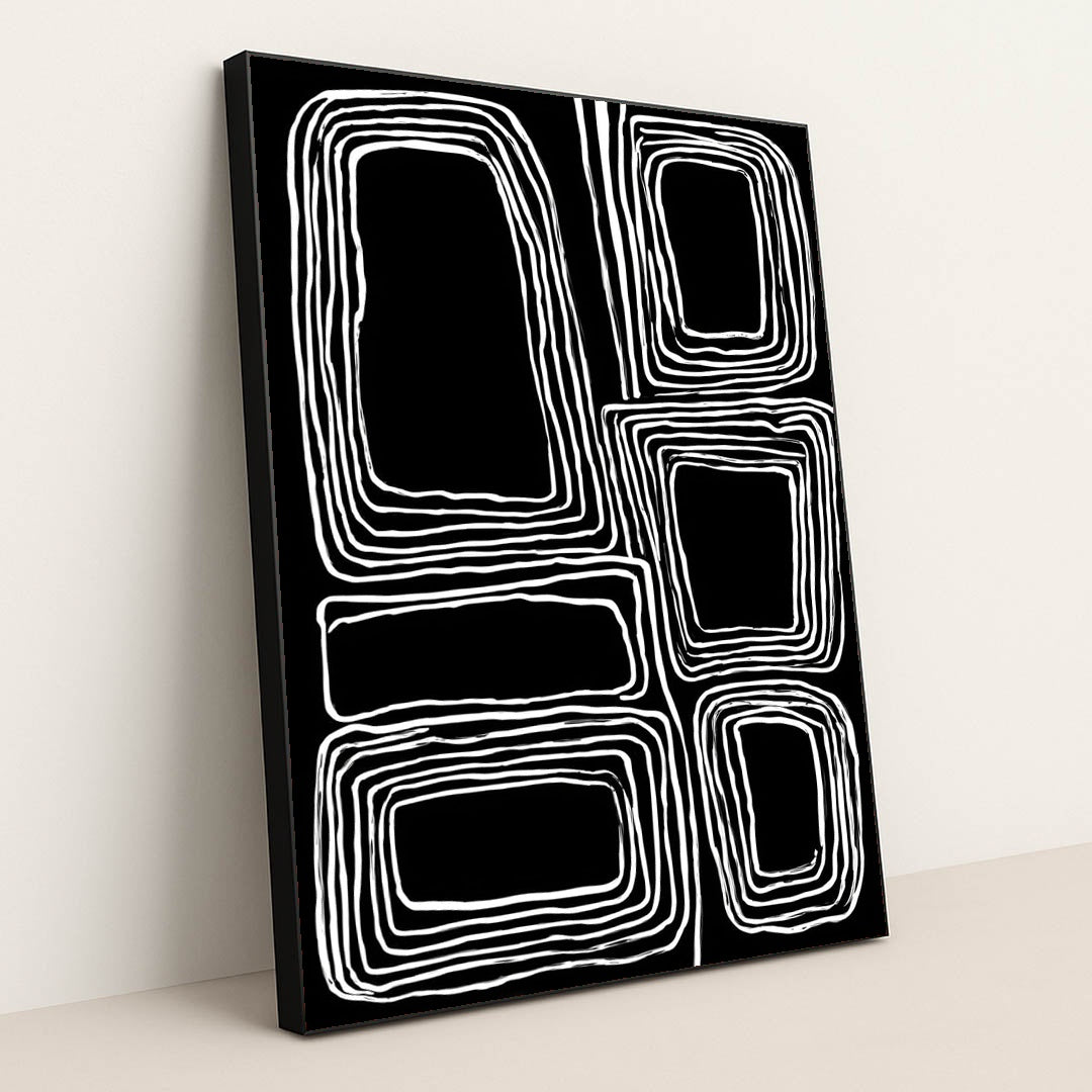 Grid Memory III by Wall Gusto™ - Black Frame Stretchiez