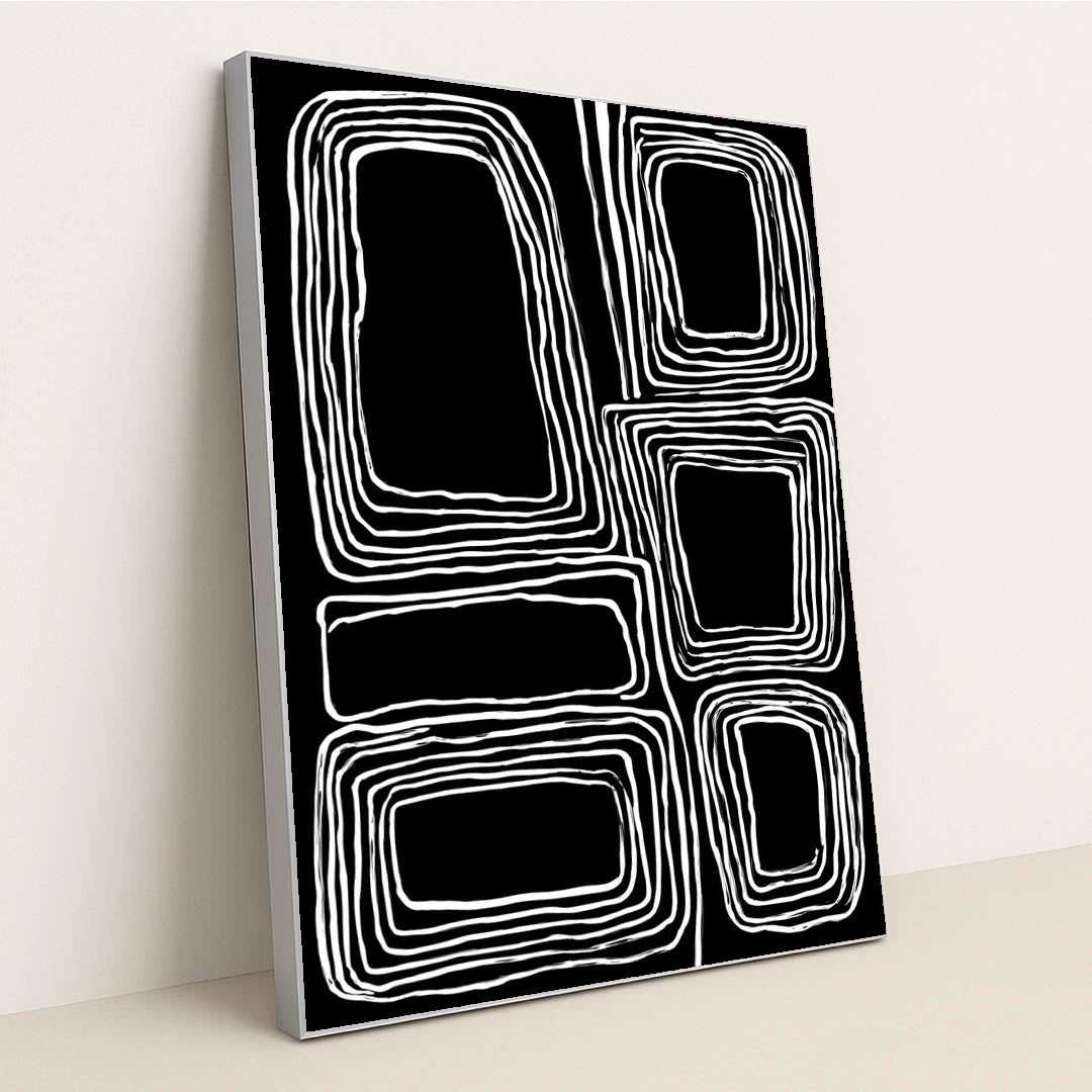 Grid Memory III by Wall Gusto™ - Silver Frame Stretchiez