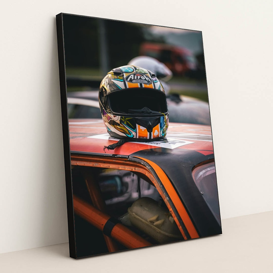 Grid Ready – Airoh Lid on Steel by Nejc Soklič - Black Frame Stretchiez