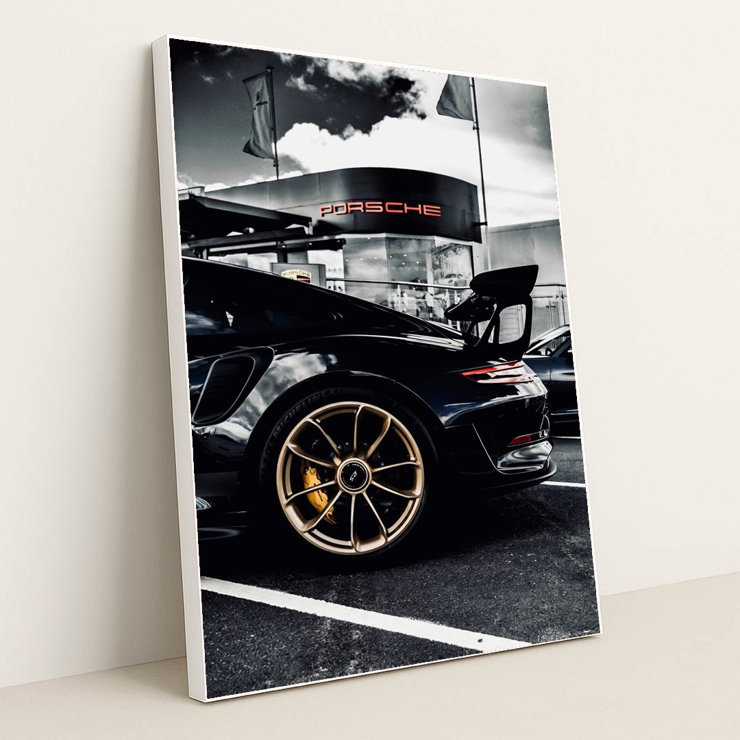 GT2 Outside Porsche by Sam Pearce-Warrilow - White Frame Stretchiez