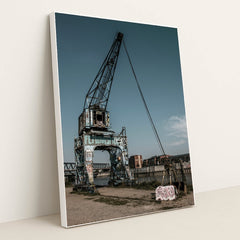 Vibrant Graffiti on Hamburg's Crane by Wolfgang Weiser - White Frame Stretchiez