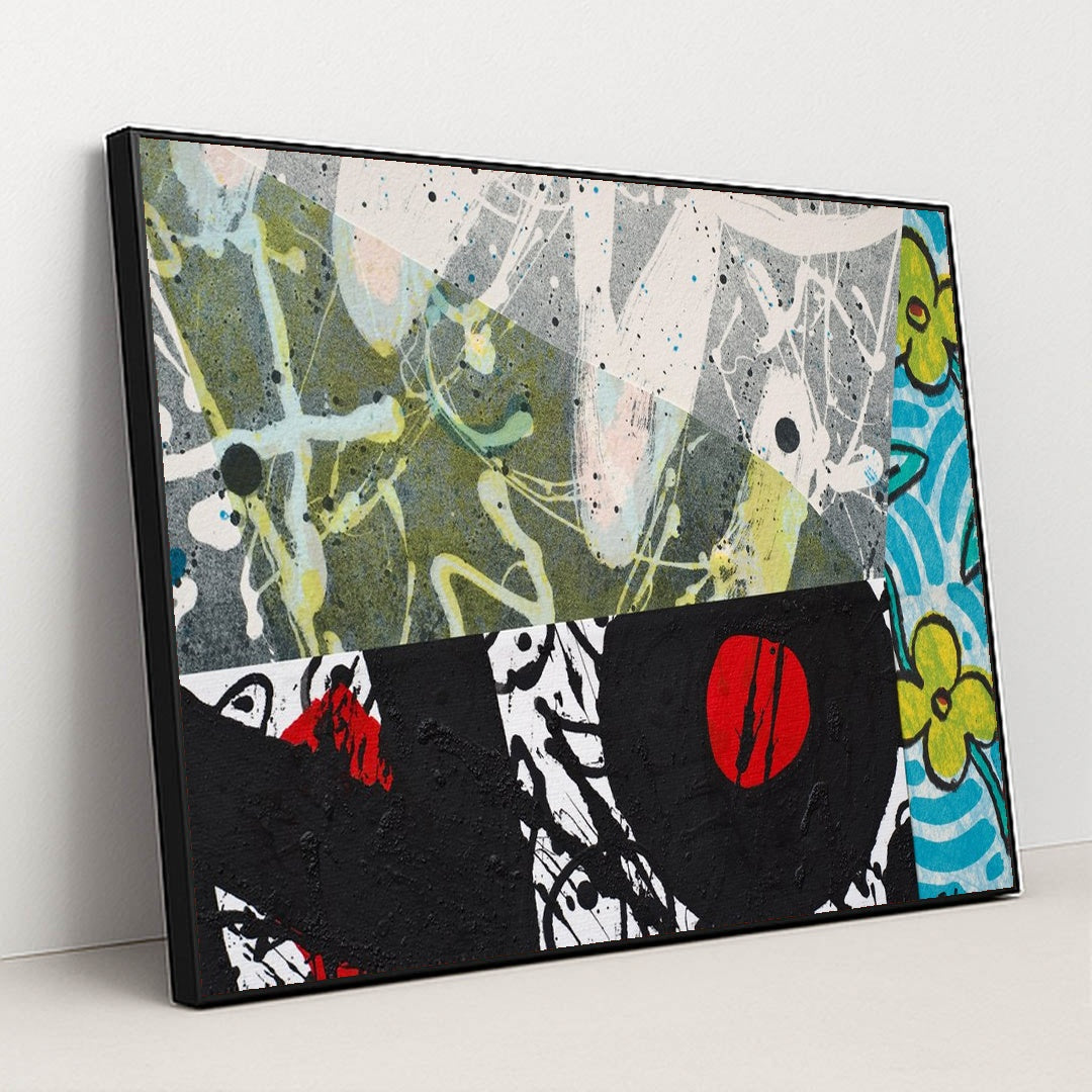 Hand-Painted Paper Elements by Anonymous - Black Frame Stretchiez