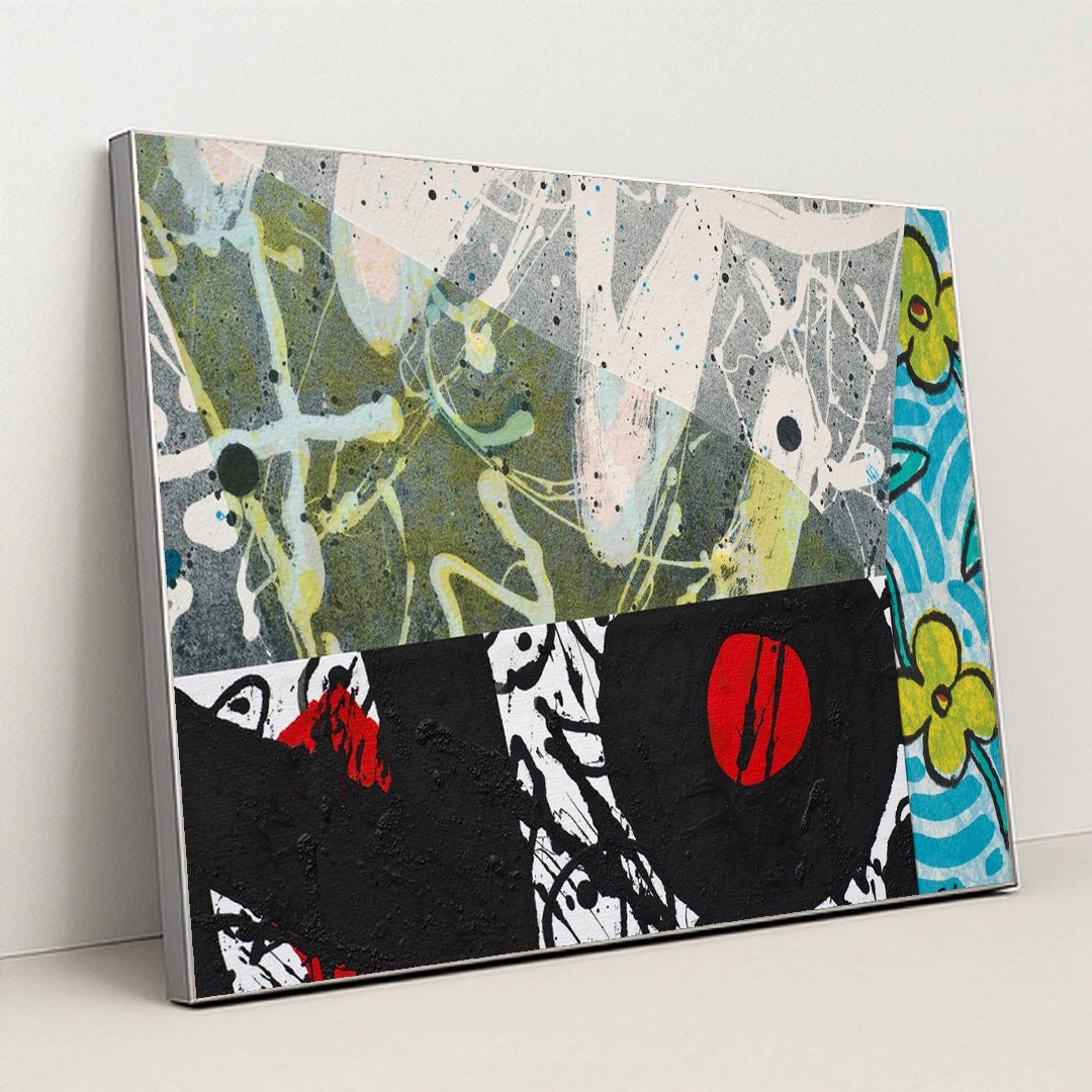 Hand-Painted Paper Elements by Anonymous - Silver Frame Stretchiez