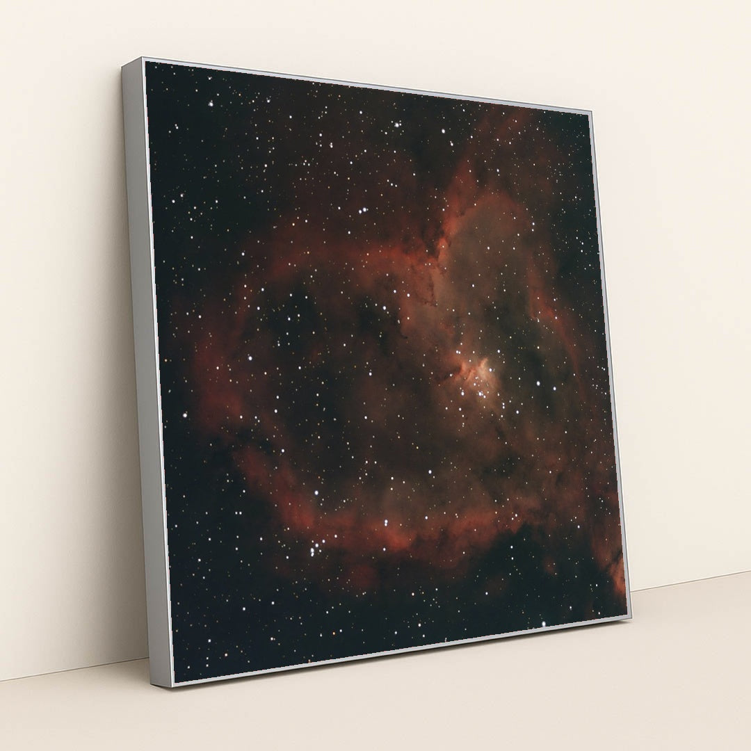Heart Nebula: A Cosmic Masterpiece by Marco Milanesi - Silver Frame Stretchiez