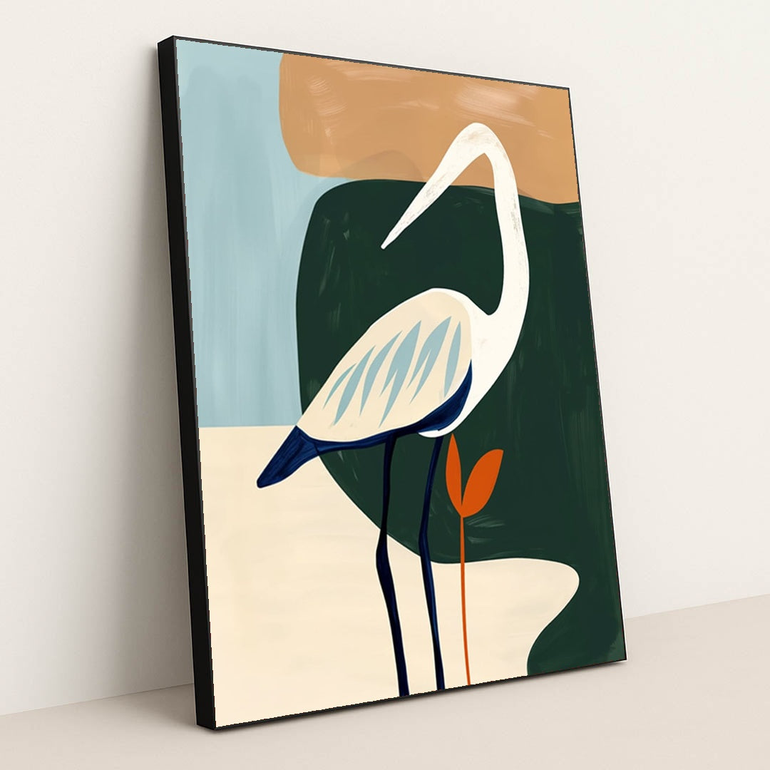Heron at Dusk by Wall Gusto™ - Black Frame Stretchiez