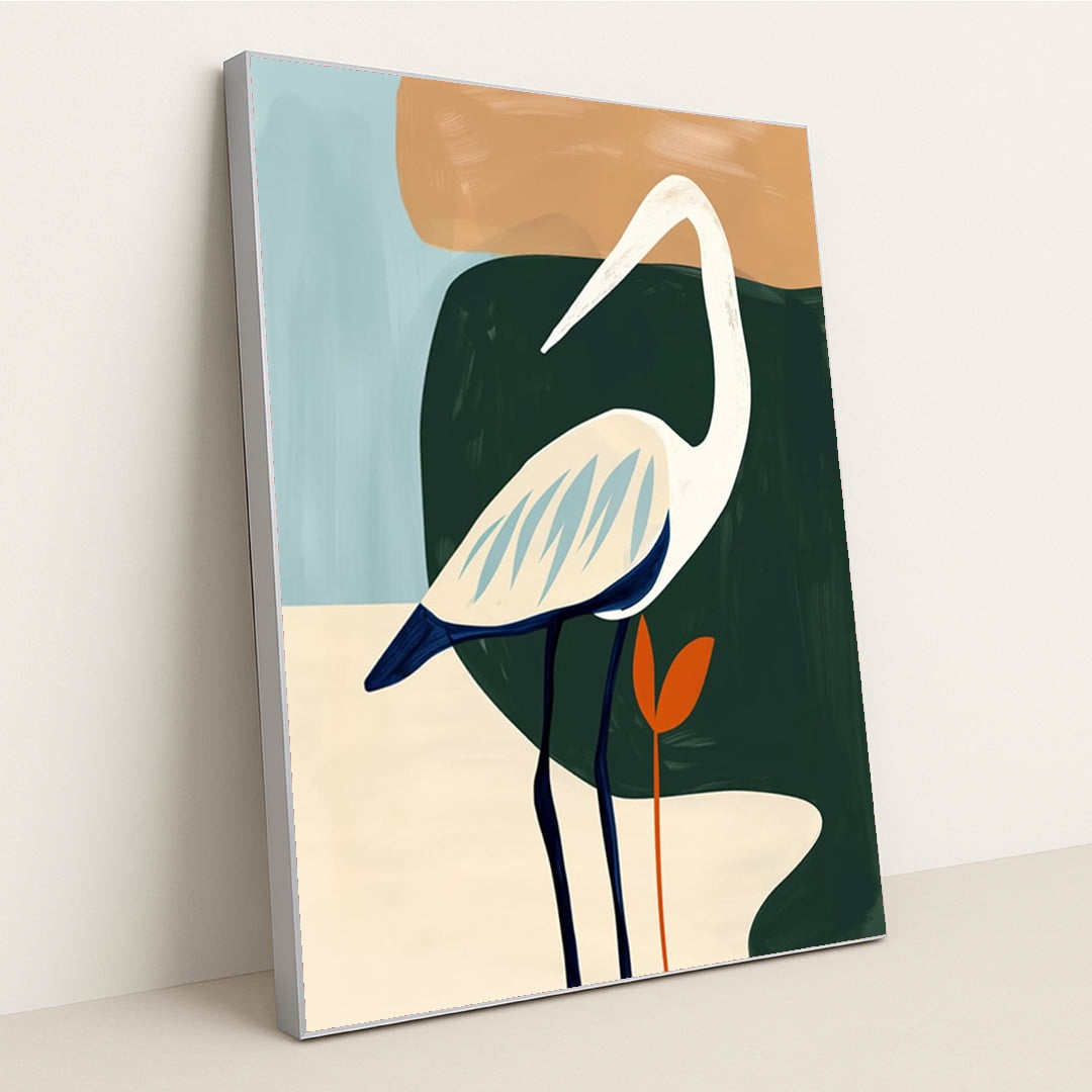 Heron at Dusk by Wall Gusto™ - Silver Frame Stretchiez