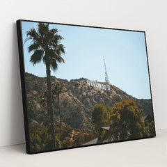 Hollywood Sign Landscape by Alex Barnes - Black Frame Stretchiez