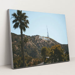 Hollywood Sign Landscape by Alex Barnes - Silver Frame Stretchiez