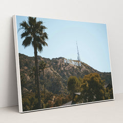 Hollywood Sign Landscape by Alex Barnes - White Frame Stretchiez