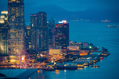 Stunning Night View of Hong Kong from the Mountains by Anonymous