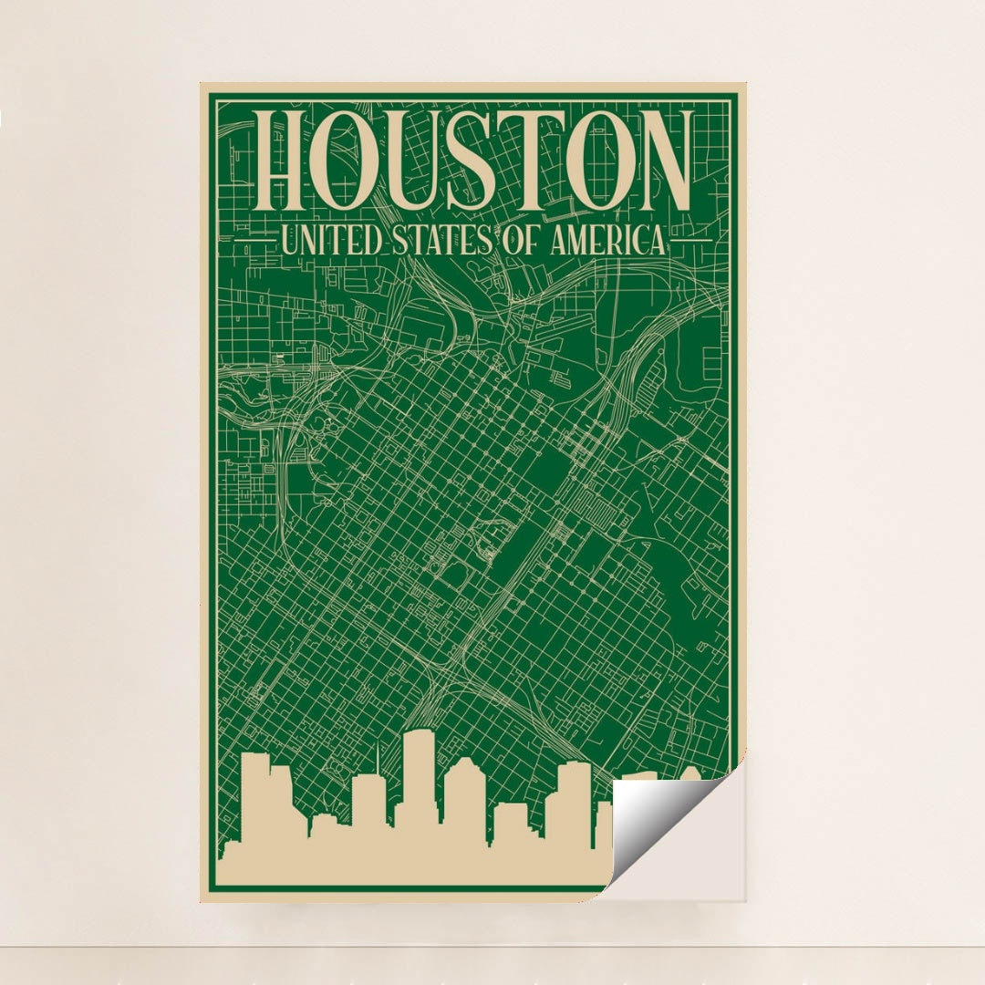 Houston Urban Blueprint Map by Anonymous - Peeliez