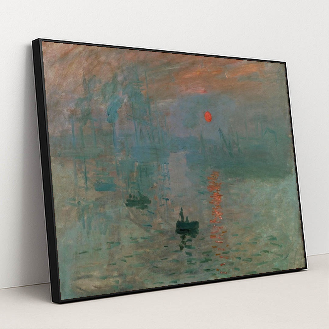 Impression, Sunrise by Claude Monet - Black Frame Stretchiez