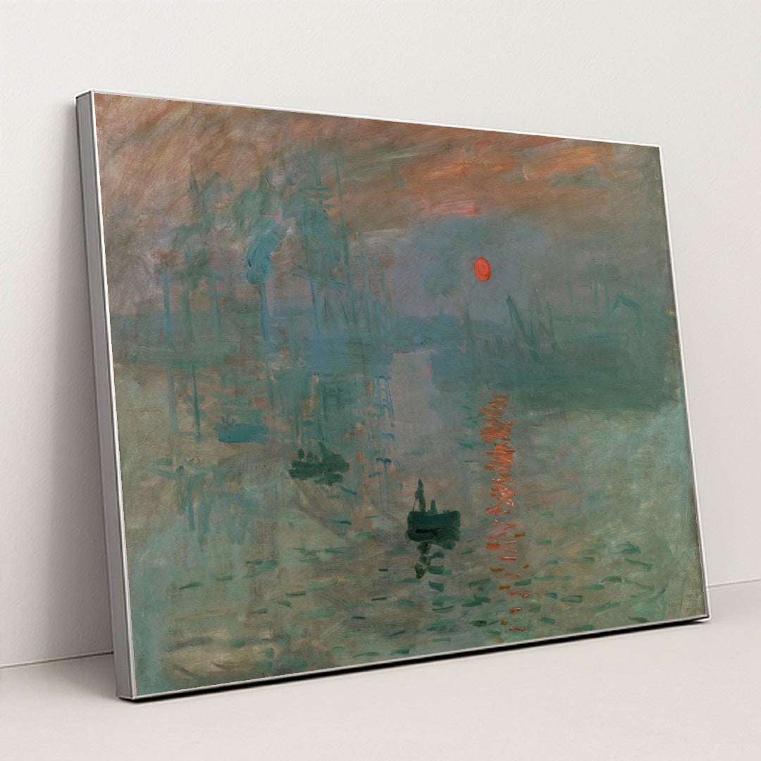 Impression, Sunrise by Claude Monet - Silver Frame Stretchiez