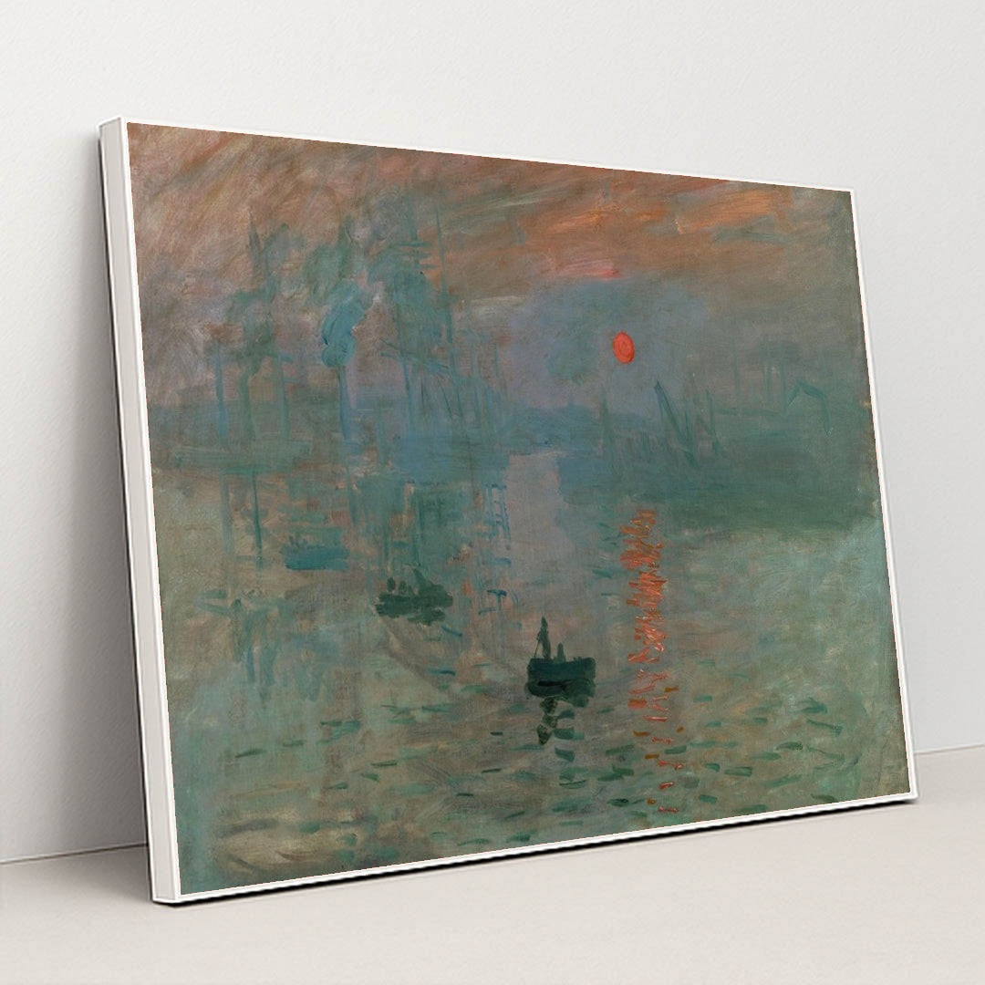 Impression, Sunrise by Claude Monet - White Frame Stretchiez